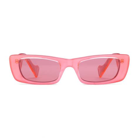 gucci pink rectangle sunglasses|gucci oversize rectangular sunglasses.